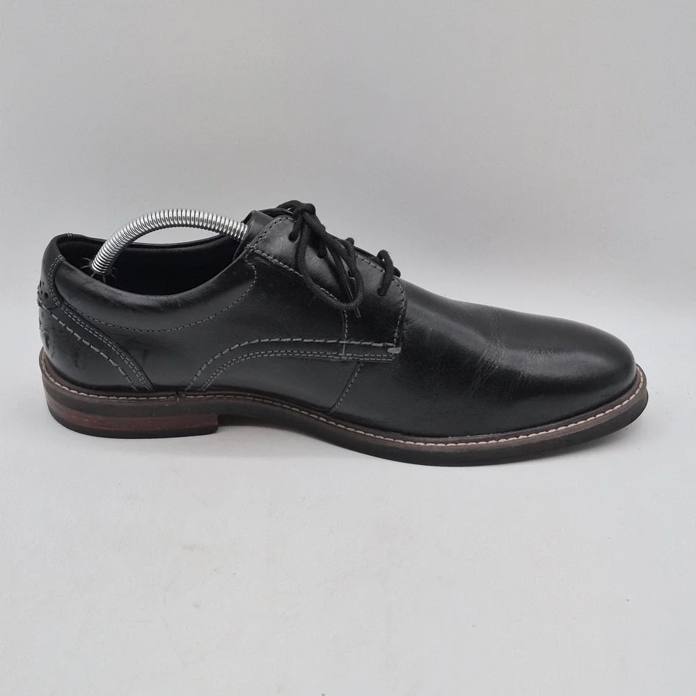 Nunn Bush Shoes Mens Size 10 Black‎ Leather Derby Dress Comfort Gel 81339-001